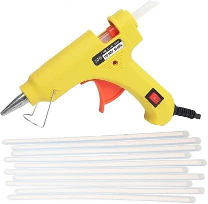 Bond? 20 watt Yellow Glue Gun with Glue Flow Control with 28 Transparent Glue Sticks Standard Temperature Corded Glue Gun (7 mm) Standard Temperature Corded Glue Gun (7 mm) on/Off Button