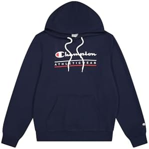 Champion Erkek Baskılı Kapüşonlu Sweatshirt, Lacivert, L - Görsel 1