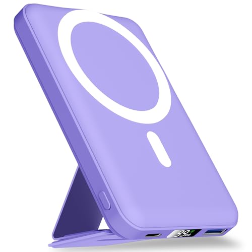 Image of YAGOPAL Power Bank 10000mAh Magnetic Wireless Power Bank with Foldable Stand and LED Display Portable Charger 22.5W PD Fast Charging Battery Pack For iPhone 16/15/14/13/12 Mini Pro/Pro Max