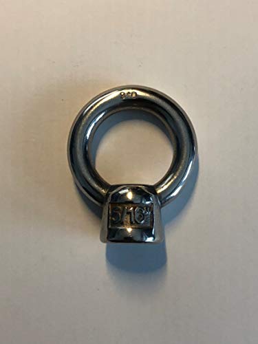 Image of US STAINLESS 20 Pieces Stainless Steel 316 Lifting Eye Nut 5 /16 inch UNC Marine Grade Nut Pitch of 18