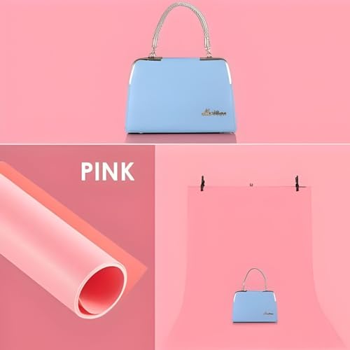 Image of SMILEDRIVE Photography Background Sheets, 60 x 120 cm, Pink & White | Waterproof, Wrinklefree, PVC Material