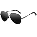 Produktbild VVA Sonnenbrille Herren Pilotenbrille Polarisiert Pilotenbrille Polarisierte Sonnenbrille Herren Pilot Unisex UV400 Schutz durch V101(B Schwarze/Asche, 2.44)