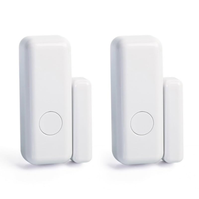 2 Pack Sensor Inalámbrico para Puerta y Ventana con Botón SOS para Sistema de Alarma Doméstica de 433Mhz