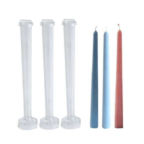 PC Taper Candle Molds | 3D Tapered Candle Handmade Candle Making Moulds | Long Candle Mould | Classic Tall Taper Mold | Crafting Supplies for Wedding Dinner Candles Making