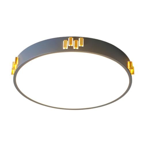 Plafonnier LED doré à accent chêne élégant pour décoration chic