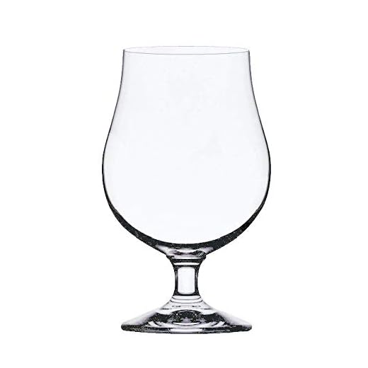 Stolzle Lausitz Bierpokale German Made Crystal Berlin Beer Glass Belgian Tulips Style, Set of 6