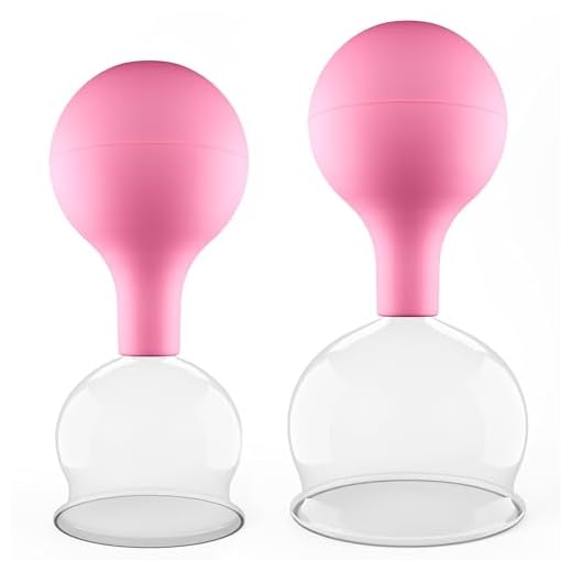 Pulox - Juego de vasos para ventosaterapia (2 unidades, tamaño grande), color rosa