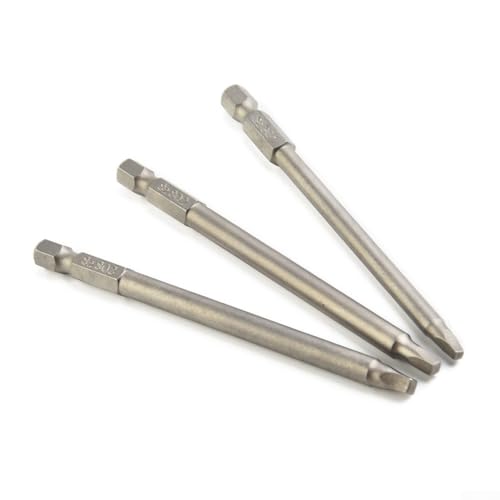 Square Driver Bit Set (3-Pack) – SQ1, SQ2, SQ3 100mm Alloy Steel Square Shank Bits with /4" Hex Shank for Electric Screwdrivers, Cordless Drills & Air Screwdrivers