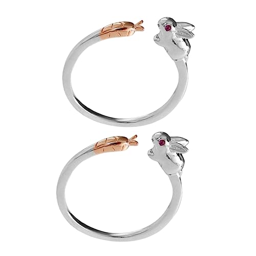 Bague lapin mignon et collier animal pour femme en bijoux fantaisie créatifs