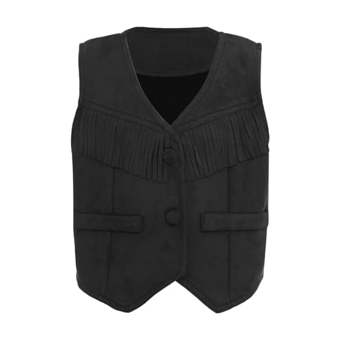 Toddler Kids Cowboy Cowgirl Waistcoat Halloween Sleeveless Suede Tassels Jacket Vest Top3