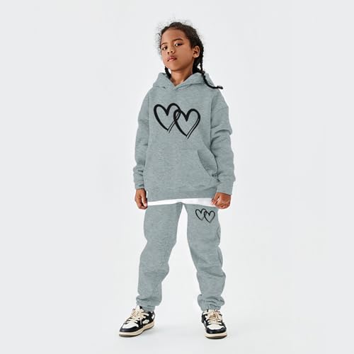 Ensemble haut à capuche motif cœur taille moyenne sans plis