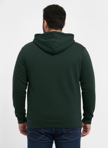 Image of UNSTD Men Solid Maroon Zip-Up Hoodie | Full Sleeve Hooded Sweatshirt with Kangaroo Pockets | Casual Winter Wear for Men