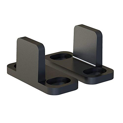 JUBEST Black Aluminum Floor Guide Sliding Barn Door Hardware Bypass Door Guide Set of 2