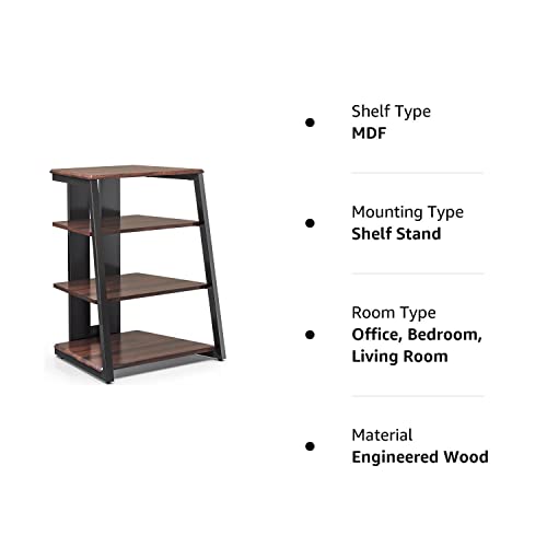 Fitueyes Design 4-Tier Av Media Stand Corner Shelf Stand Wooden Corner Shelves Component Cabinet Stereo Rack Audio Tower With Height Adjustable Wooden Shelves For /Apple Tv/Xbox One/Ps4 (Walnut) #TOP7
