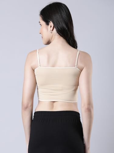 Image of Femmora Body Hugging Crop Top, Soft and Comfortable Cotton Fabric and Adjustable Shoulder Strap and Detachable Cookie Pad, for Women, Pack of 1