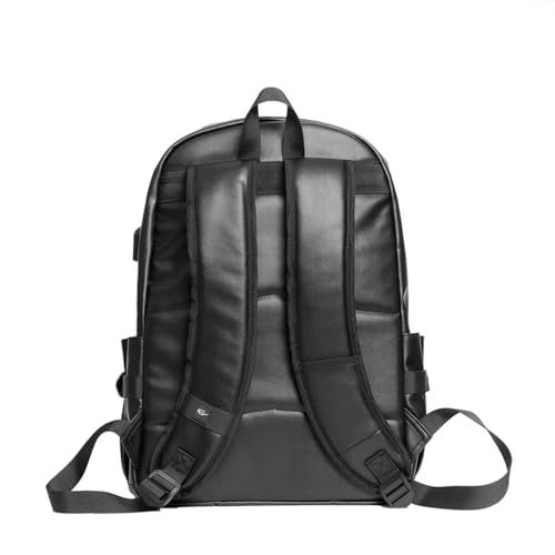 Leather Backpack School College Bookbag Leisure Business Travel Hiking Rucksack,Suitable for 15.6-inch laptop pack (2)2