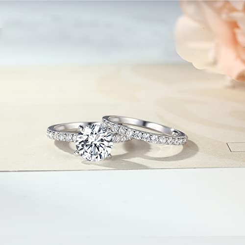 2 CT Round Cushion Cubic Zirconia Engagement Set