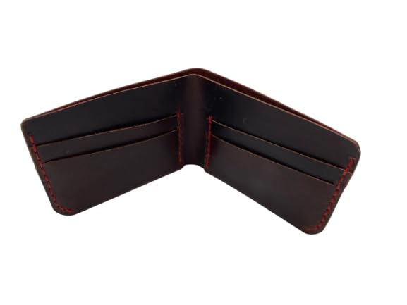 Handmade Crazy Horse Leather Wallet for Men – 100% Genuine Full-Grain Leather – Slim Bifold Wallet with RFID Blocking – Rustic Vintage Look – Gift for Him