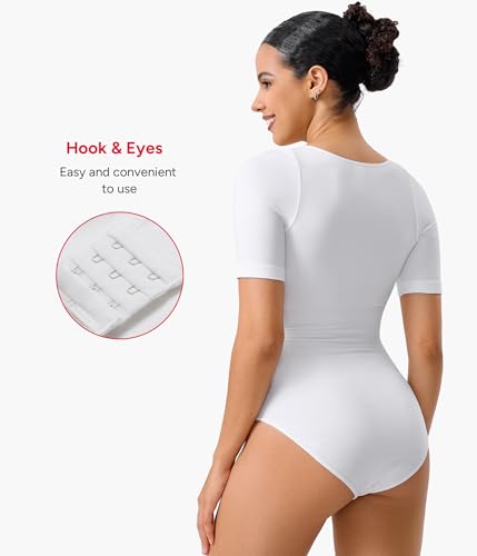 Image of Nebility Shapewear Bodysuit for Women Tummy Control Seamless Body Shaper Short Sleeve Body Suits for Women Tank Tops