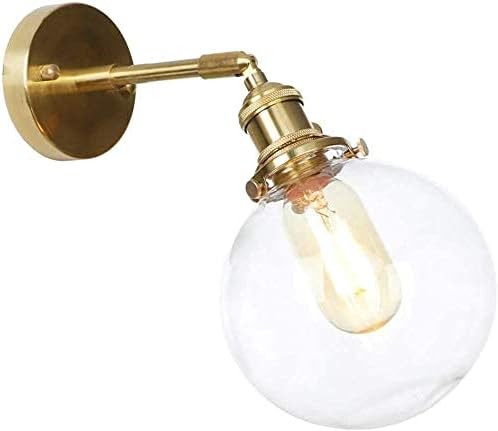 NZDY Wall Light 1 Lamp Vintage Wall Sconce with Globe Glass in All Bronze Brass, Bathroom Vanity Lighting Suitable for Living Room & Hallway Wall Lamp,B photo 3