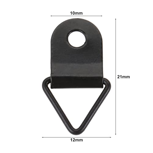 Image of dophee 50Pcs Triangle D-Ring Picture Frame Hangers with Mounting Screws for Hanging Display Paintings Clock Artwork Picture Frame Hook Photos Home Decoration - Black