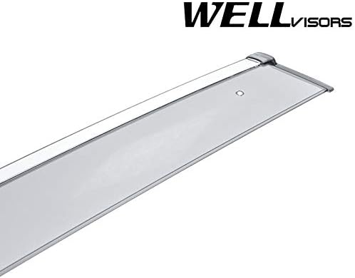 WellVisors Window Visors Wind Deflectors Compatible with Audi 2016-2025 Q7 SQ7 2020-2025 with Chrome Trim Rain Guards 3-847AU007