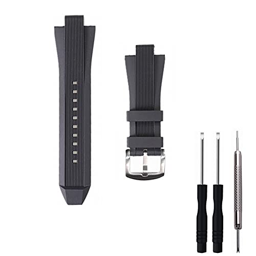 LaTool Silicone Rubber Watch Band Strap Replacement for Michael Kors - 13x29mm Watch Band Compatible with MK8380 MK8356 MK8295 MK9020 (Blue / Black)