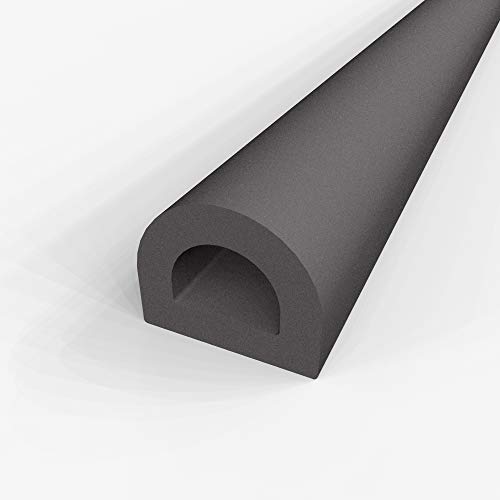 D Shaped Closed Cell Sponge Neoprene Rubber Seal with Strong Fiber Supported Adhesive - 20 feet (.625" x .625") - Great Seal for Doors, Windows, Automobiles, Trucks, Boats and RV's