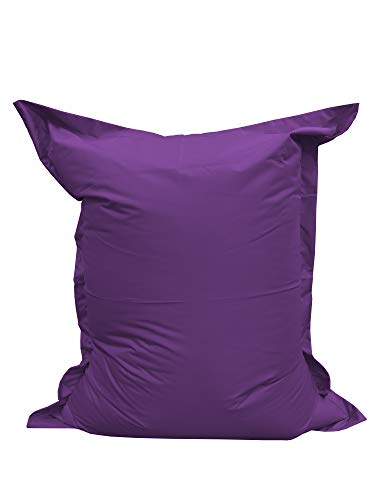Chilly Pilley Pouf L XL XXL Coussin De Sol Géant pour S'allonger Et S'asseoir - Garniture en Polystyrène, Imperméable, Hydrofuge (100x70, Violet)