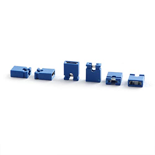 ZYAMY 30PCS 2.54mm Jumper Caps Circuit Board Shunts Short Circuit Connection Pin Blocks Blue