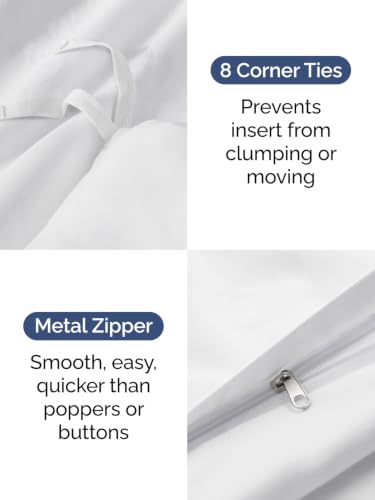 Image of Duvet Cover Full Size - Extra Soft 3 Piece with Zipper Closure - White