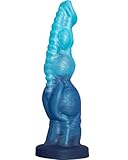 Bizarre Fantasy Dildo Tief strukturiertes realistisches Spielzeug Platin-Silikon-Spielzeug für Erwachsene Kraftvolle, stabile Basis Blau-Schwarz-Farbverlauf Drei Größen erhältlich (QSD2_003M)