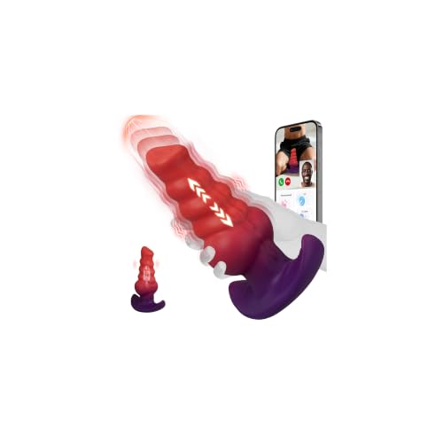 Thrusting Prostate Massager Vibrating Butt Plug Anal Vibrator Fantasy Monster Knot Dildo Silicone Anal Plug Large Buttplug with 9 Thrusting Vibration & Suction Cup Adult Sex Toys for Men Women Gay
