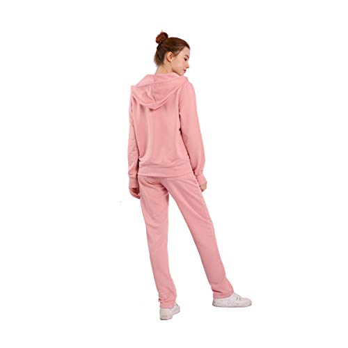 Leehanton Women's Sweatsuit 2 Pieces Warm Up Jogger Track Suit Athletic Hoodie And Pant Running Outfit Set Pink Xl #TOP2