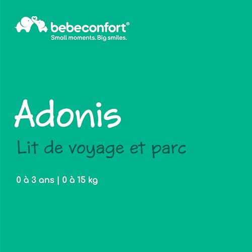 Lit parapluie Bebeconfort Adonis lit bébé 2-en-1 pliable compact gris
