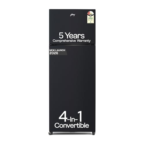 Image of Godrej 308L 2 Star|5 Years Comprehensive Warranty| | AI Powered | 4-in-1 Freezer Convertible| 95%+ Food Surface Disinfection| Frost Free Double Door Refrigerator (RF EON 331BN RCIT GR BK)