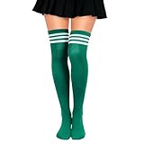 HUKUMA Calcetines Hasta Rodilla Mujer, Verde Calcetines Altos