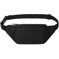 Riñonera de Cuero PU Impermeable con 3 Bolsillos,