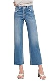 VERVET Women's Kendall High Rise Dad Jeans with Frayed Hems (28, Evening Star)