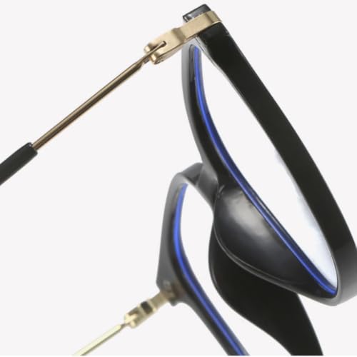Image of Shiratori Square Blue Light Blocking Glasses for Women Men, Lightweight Frame Anti Eyestrain Computer Glasses