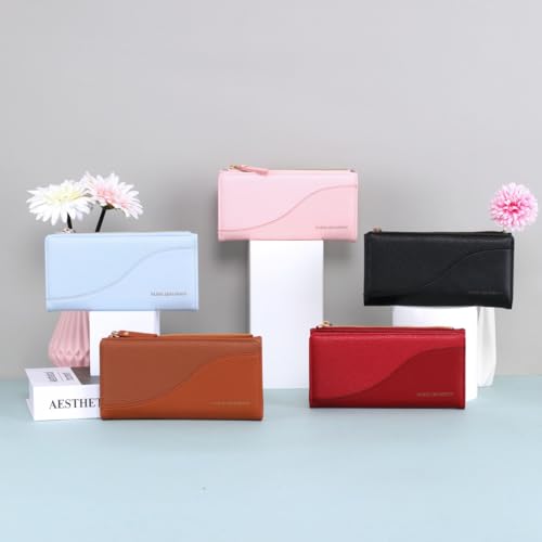 Women’s PU Leather Wallet, Large Capacity Bifold with Card Holders, Coin Pocket, Fashion Long Wallet for Women2