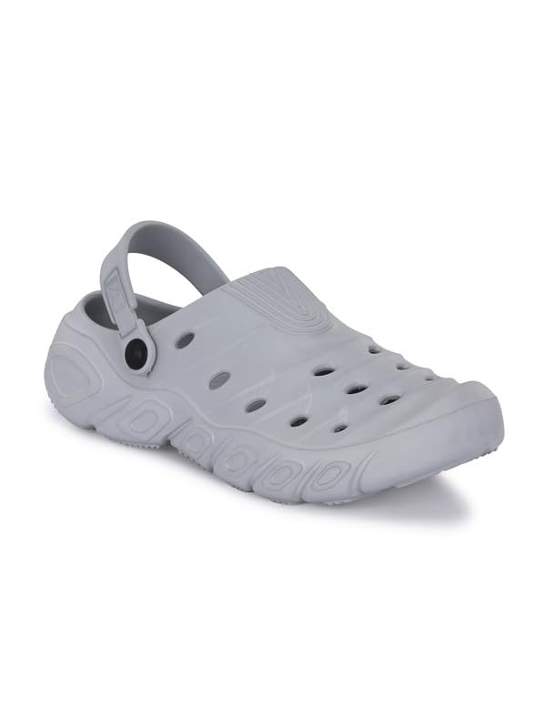 luper Grey Men Sandals Self Design Clogs-picture-20
