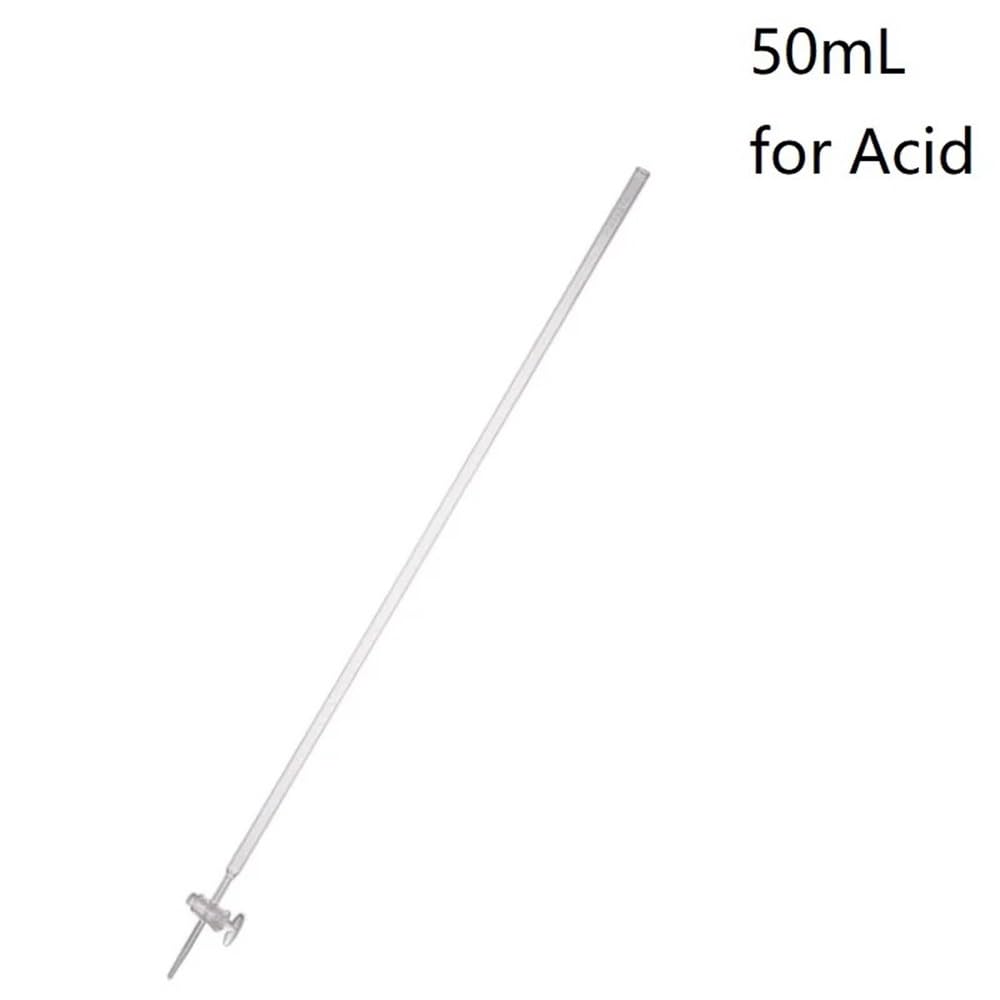 Burette de 50 ml for équipement de laboratoire en verre transparent