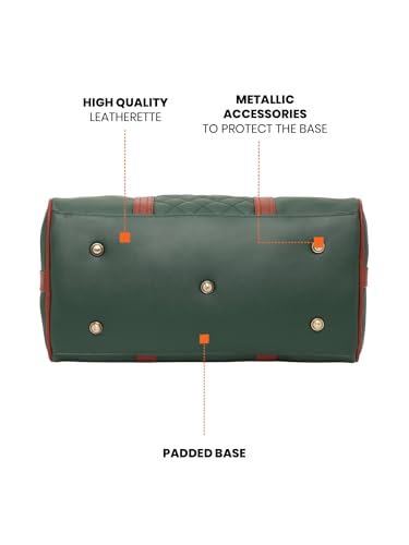 FUR JADEN Store Fur Jaden Vegan Leather 30L Green Duffle Bag - Image 6