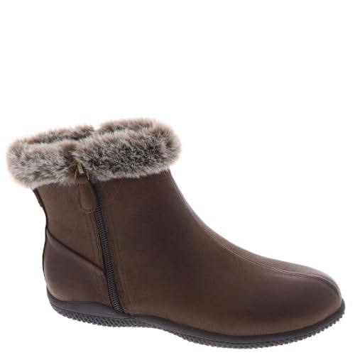 SoftWalk Bota de tornozelo Helena feminina, Nobuck marrom escuro, 7.5 Wide