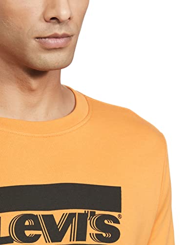 Image of Levi's Men's Cotton Crew Neck Regular Fit Sweatshirt (59638-0173 Topaz Orange L)