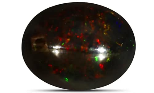 Black Fire Opal 7.25 Carat Double Fire Opal Black Opal Stone 8 Ra...