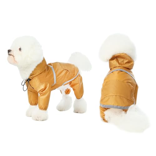 Dog Raincoat Jacket for Small Medium Large Dogs, Raincoat with Hood Poncho Waterproof Puppy Raincoat-Yellow Dog Raincoat Jacket for Small Medium Large Dogs, Raincoat with Hood Poncho Waterproof Puppy Raincoat-Yellow
