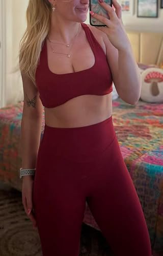 Image of Aoxjox Define Sculpt Racerback Sports Bra | women's workout fitness yoga crop tank, breathable fabric, 4-way stretch, moisture-wicking, gym essential