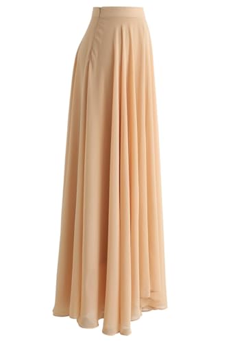 Image of Women's Full Length Georgette Long Skirt- Lehenga with 8 Meters Maxi Flare